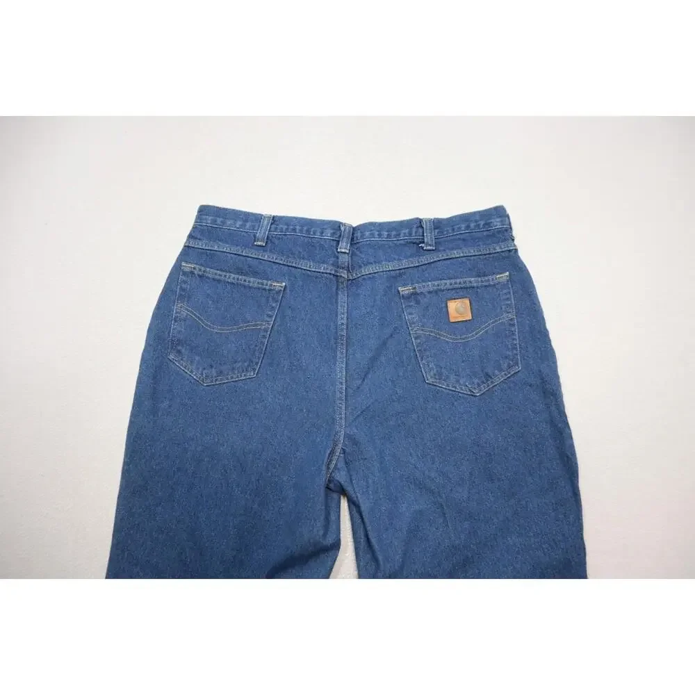 Carhartt 381-83 Blue Flat Relaxed Fit Rugged Denim Jeans Mens‎ Size 40 x 30